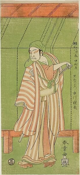The Actor Ichikawa Danzo III as the Boathouse Man Kurofune Chuemon in the Play... c. 1771. Creator: Shunsho