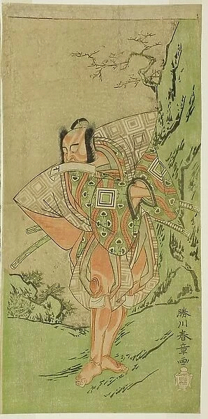 The Actor Ichikawa Danzo III as I no Hayata Tadazumi in the Play Nue no Mori Ichiyo no... c. 1770. Creator: Shunsho