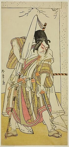 The Actor Ichikawa Ebizo III as Matsuo-maru in the Play Sugawara Denju Tenarai Kagami... c. 1776. Creator: Shunsho