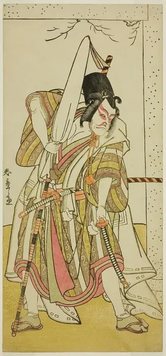 Framed Print : The Actor Ichikawa Ebizo III as Matsuo-maru in the Play Sugawara Denju Tenarai Kagami... c. 1776. Creator: Shunsho Framed Print : The Actor Ichikawa Ebizo III as Matsuo-maru in the Play Sugawara Denju Tenarai Kagami... c. 1776. Creator: Shunsho