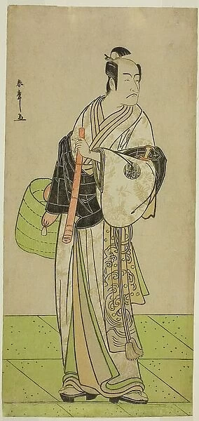 The Actor Ichikawa Ebizo as Kudo Suketsune Disguised as a Komuso in the Play Waka... c. 1792. Creator: Shunsho