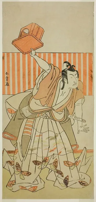 Framed Print : The Actor Ichikawa Monnosuke II as Ageha no Chokichi Disguised as Soga no Goro Tokimune... c. 1778. Creator: Shunsho Framed Print : The Actor Ichikawa Monnosuke II as Ageha no Chokichi Disguised as Soga no Goro Tokimune... c. 1778. Creator: Shunsho