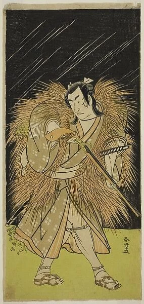 The Actor Ichikawa Monnosuke II as Hayano Kampei in the Play Kanadehon Chushin... c. 1780. Creator: Katsukawa Shunko