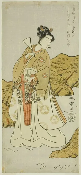 Framed Print : The Actor Ichikawa Monnosuke II as Shira-giku, a Temple Page, In the Play Haru wa Soga... c. 1772. Creator: Shunsho Framed Print : The Actor Ichikawa Monnosuke II as Shira-giku, a Temple Page, In the Play Haru wa Soga... c. 1772. Creator: Shunsho