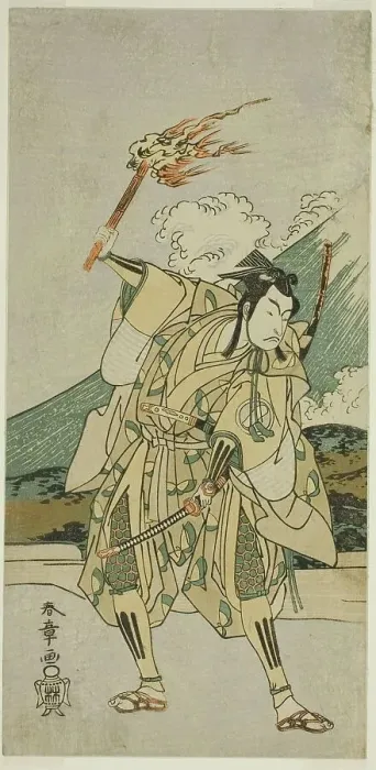 Framed Print : The Actor Ichikawa Monnosuke II as Soga no Goro Tokimune in the Play Haru wa Soga... c. 1772. Creator: Shunsho Framed Print : The Actor Ichikawa Monnosuke II as Soga no Goro Tokimune in the Play Haru wa Soga... c. 1772. Creator: Shunsho