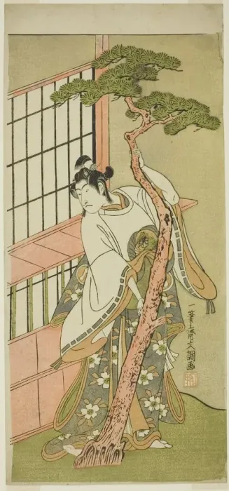 Framed Print : The Actor Ichikawa Monnosuke II as Tsunewaka-maru in the Play Iro Moyo Aoyagi c. 1775 Framed Print : The Actor Ichikawa Monnosuke II as Tsunewaka-maru in the Play Iro Moyo Aoyagi c. 1775