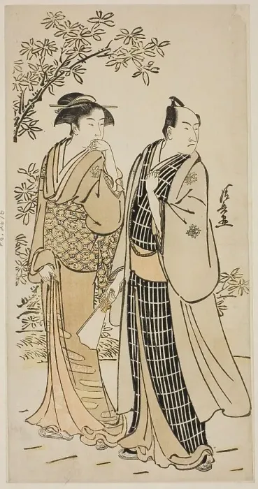 Framed Print : The Actor Ichikawa Monnosuke II and his wife, from an untitled series of prints showing...c. 1783. Creator: Torii Kiyonaga Framed Print : The Actor Ichikawa Monnosuke II and his wife, from an untitled series of prints showing...c. 1783. Creator: Torii Kiyonaga