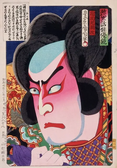 Framed Print : The Actor Ichikawa Sadanji I as Fusakichi the Fishmonger, 10th month, late 19th century. Creator: Toyohara Kunichika Framed Print : The Actor Ichikawa Sadanji I as Fusakichi the Fishmonger, 10th month, late 19th century. Creator: Toyohara Kunichika
