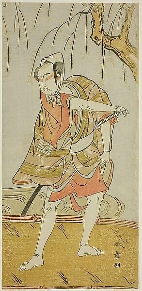 The Actor Ichikawa Yaozo II as Hiranoya Tokubei (?) in the Play Wada Sakamori Eiga... c. 1773. Creator: Shunsho