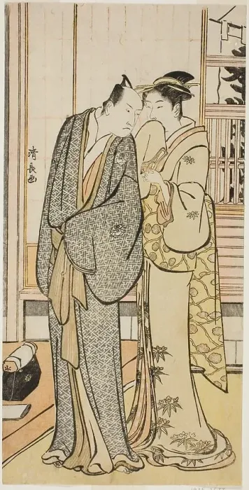 Framed Print : The Actor Ichikawa Yaozo III with a geisha, from an untitled series of prints showing...c1783 / 84. Creator: Torii Kiyonaga Framed Print : The Actor Ichikawa Yaozo III with a geisha, from an untitled series of prints showing...c1783 / 84. Creator: Torii Kiyonaga