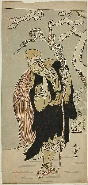 The Actor Ichimura Uzaemon IX as Aza-maru in the Play Yui Kanoko Date-zome Soga... c. 1774. Creator: Shunsho