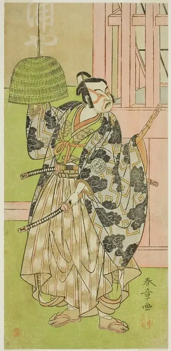 Framed Print : The Actor Ichimura Uzaemon IX as Fuwa Banzaemon in the Play Keisei Nagoya Obi...c. 1771. Creator: Shunsho Framed Print : The Actor Ichimura Uzaemon IX as Fuwa Banzaemon in the Play Keisei Nagoya Obi...c. 1771. Creator: Shunsho