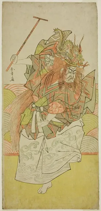 Framed Print : The Actor Ichimura Uzaemon IX as an Incarnation of the Dragon King in the Play Saki... c. 1778. Creator: Shunsho Framed Print : The Actor Ichimura Uzaemon IX as an Incarnation of the Dragon King in the Play Saki... c. 1778. Creator: Shunsho