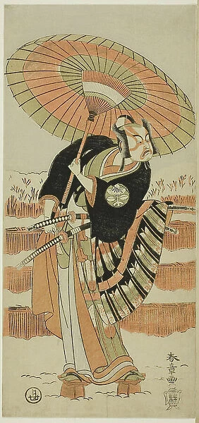 The Actor Ichimura Uzaemon IX as Kajiwara Genta no Kagetoki in a dance interlude in sce... c. 1770. Creator: Shunsho