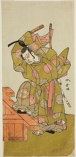The Actor Ichimura Uzaemon IX as Otomo no Kuronushi in the Play Sugata no Hana Yuki... c. 1776. Creator: Shunsho