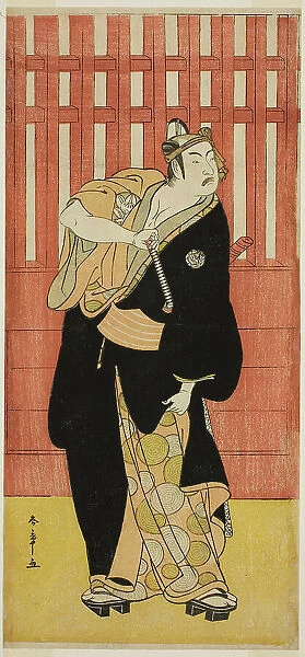 The Actor Ichimura Uzaemon IX as Soga no Goro Tokimune Disguised as Agemaki no Sukeroku... c. 1782. Creator: Shunsho