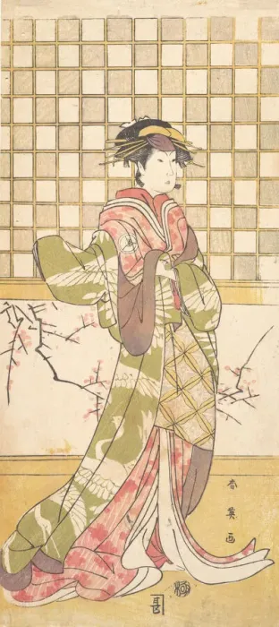 Framed Print : An Actor of the Iwai Clan as a Woman, ca. 1795. Creator: Katsukawa Shun ei Framed Print : An Actor of the Iwai Clan as a Woman, ca. 1795. Creator: Katsukawa Shun ei