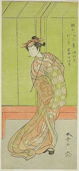 The Actor Iwai Hanshiro IV as Agemaki in the Play Sakai-cho Soga Nendaiki, Performed... c. 1771. Creator: Shunsho