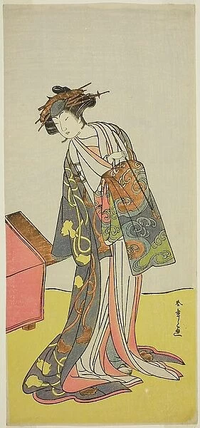 The Actor Iwai Hanshiro IV as the Courtesan Agemaki in the Play Sukeroku Yukari no... c. 1776. Creator: Shunsho