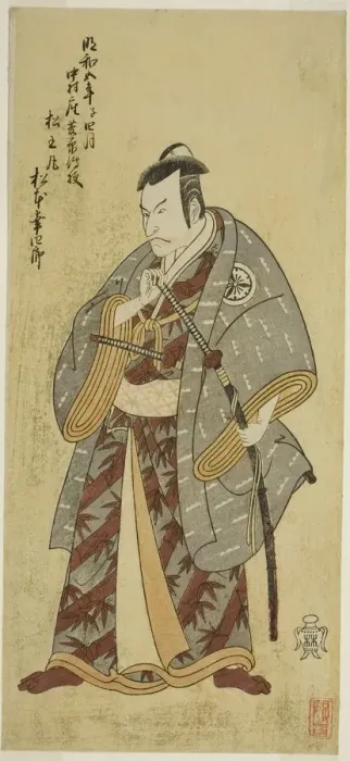 Framed Print : The Actor Matsumoto Koshiro III as Matsuo-maru in the Play Ayatsuri Kabuki Ogi... c. 1768. Creator: Shunsho Framed Print : The Actor Matsumoto Koshiro III as Matsuo-maru in the Play Ayatsuri Kabuki Ogi... c. 1768. Creator: Shunsho