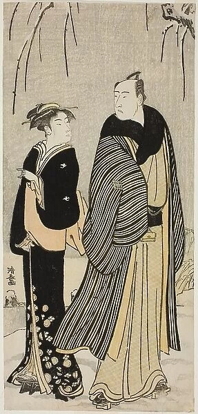 The Actor Matsumoto Koshiro IV and a geisha, from an untitled series of prints showing... c. 1783. Creator: Torii Kiyonaga