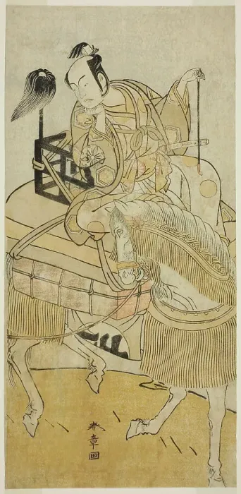 Framed Print : The Actor Matsumoto Koshiro IV as Ogata no Saburo Disguised as Matsuura Saemon in the... c. 1774. Creator: Shunsho Framed Print : The Actor Matsumoto Koshiro IV as Ogata no Saburo Disguised as Matsuura Saemon in the... c. 1774. Creator: Shunsho