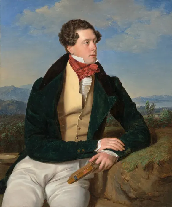 Framed Print : The Actor Maximilian Korn in a Landscape, 1828. Creator: Ferdinand Georg Waldmuller Framed Print : The Actor Maximilian Korn in a Landscape, 1828. Creator: Ferdinand Georg Waldmuller