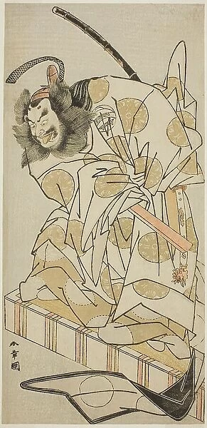 The Actor Nakajima Mihoemon II as Bomon no Saisho Kiyotada in the Play Oyafune Taiheiki... c. 1775. Creator: Shunsho