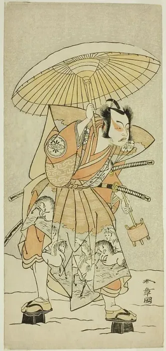 Framed Print : The Actor Nakamura Juzo II as Kajiwara Genta Kagetoki in the Play Izu-goyomi Shibai no... c. 1772. Creator: Shunsho Framed Print : The Actor Nakamura Juzo II as Kajiwara Genta Kagetoki in the Play Izu-goyomi Shibai no... c. 1772. Creator: Shunsho