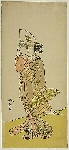 The Actor Nakamura Matsue I as Kasaya Sankatsu (?) in the Play Hana no Gosho... c. 1772. Creator: Shunsho