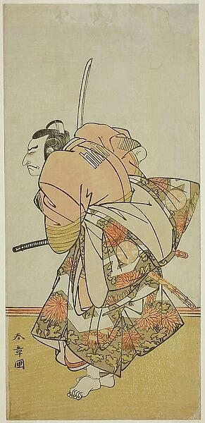 The Actor Nakamura Nakazo I as Chinzei Hachiro Tametomo in the Play Hana-zumo Genji... c. 1775. Creators: Shunsho, Minamoto no Tametomo