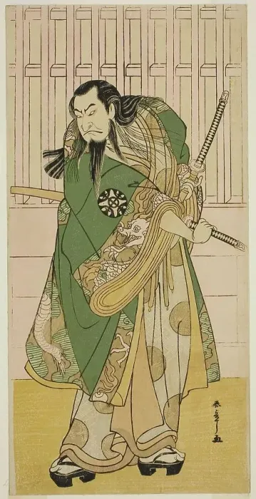 Framed Print : The Actor Nakamura Nakazo I as Hige no Ikyu in the Play Nanakusa Yosooi Soga, Performed... c. 1782. Creator: Shunsho Framed Print : The Actor Nakamura Nakazo I as Hige no Ikyu in the Play Nanakusa Yosooi Soga, Performed... c. 1782. Creator: Shunsho