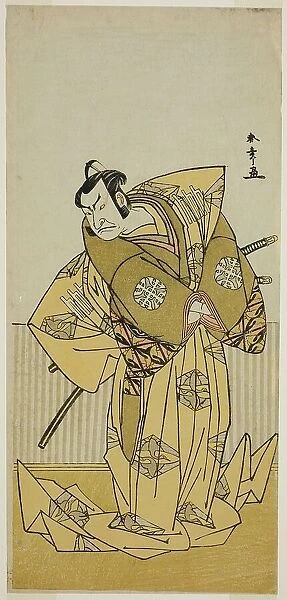 The Actor Nakamura Nakazo I as Kudo Sukestune (?) in the Play Kokimazete Takao Soga... c. 1778. Creator: Shunsho
