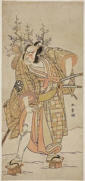 The Actor Nakamura Nakazo I as Matano no Goro in the Play Hana-zumo Genji Hiiki... c. 1775. Creator: Shunsho