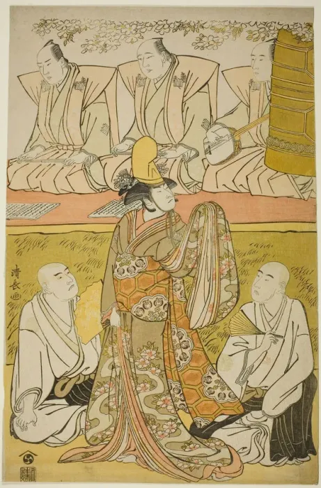 Framed Print : The Actor Nakamura Nakazo I as the Shirabyoshi Katsuragi, Matsumoto Koshiro IV as the monk... 1783. Creator: Torii Kiyonaga Framed Print : The Actor Nakamura Nakazo I as the Shirabyoshi Katsuragi, Matsumoto Koshiro IV as the monk... 1783. Creator: Torii Kiyonaga