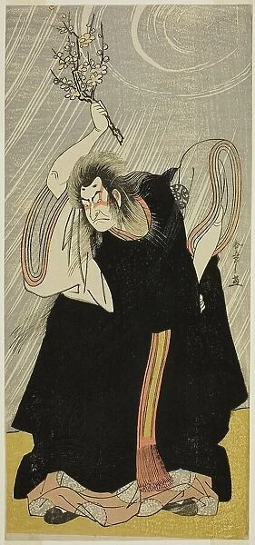 The Actor Nakamura Nakazo I as the Thunder God, an Incarnation of Kan Shojo, in the Play... c.1780. Creator: Shunsho