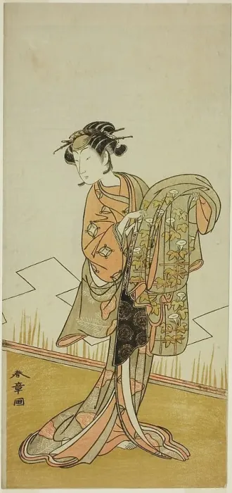 Framed Print : The Actor Nakamura Riko I as the Courtesan Wakamatsu (?) in the Play Gohiiki Kanjincho... c. 1773. Creator: Shunsho Framed Print : The Actor Nakamura Riko I as the Courtesan Wakamatsu (?) in the Play Gohiiki Kanjincho... c. 1773. Creator: Shunsho