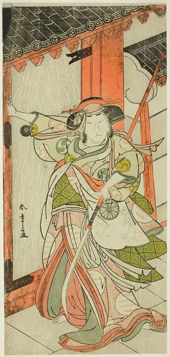 Framed Print : The Actor Nakamura Tomijuro I as Hangaku Gozen Breaking Down the Gate in the Play Wada... c. 1777. Creator: Shunsho Framed Print : The Actor Nakamura Tomijuro I as Hangaku Gozen Breaking Down the Gate in the Play Wada... c. 1777. Creator: Shunsho