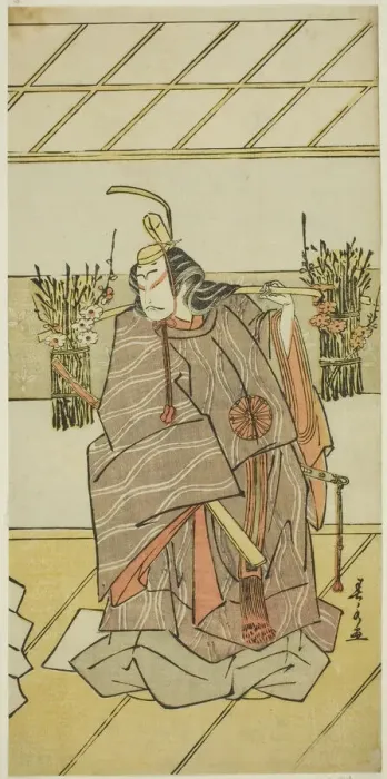 Framed Print : The Actor Nakamura Tomijuro I as the Spirit of Taira no Masakado Disguised as Otomo no... c. 1775. Creator: Tamagawa Shunsui Framed Print : The Actor Nakamura Tomijuro I as the Spirit of Taira no Masakado Disguised as Otomo no... c. 1775. Creator: Tamagawa Shunsui