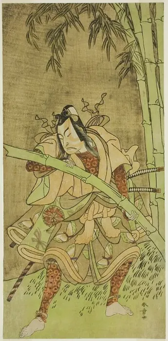 Framed Print : The Actor Nakamura Tomijuro I as Takenuki Goro in the Play Eho Soga Nen-nen-goyomi... c. 1771. Creator: Shunsho Framed Print : The Actor Nakamura Tomijuro I as Takenuki Goro in the Play Eho Soga Nen-nen-goyomi... c. 1771. Creator: Shunsho