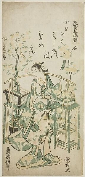 The Actor Onoe Kikugoro I, right sheet of 'Flower Vendor Triptych