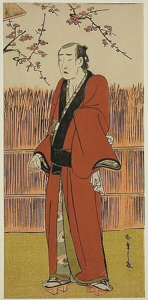 The Actor Onoe Matsusuke I as Baramon no Kichi in the Play Hatsumombi Kuruwa Soga... c. 1780. Creator: Shunsho