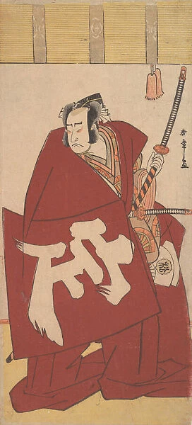 The Actor Onoe Matsusuke in Shibaraku in Deep Red Robes, ca. 1781. Creator: Shunsho