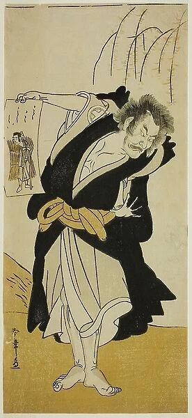 The Actor Otani Hiroemon III as the Renegade Monk Dainichibo in the Play Tsukisenu... c. 1777. Creator: Shunsho