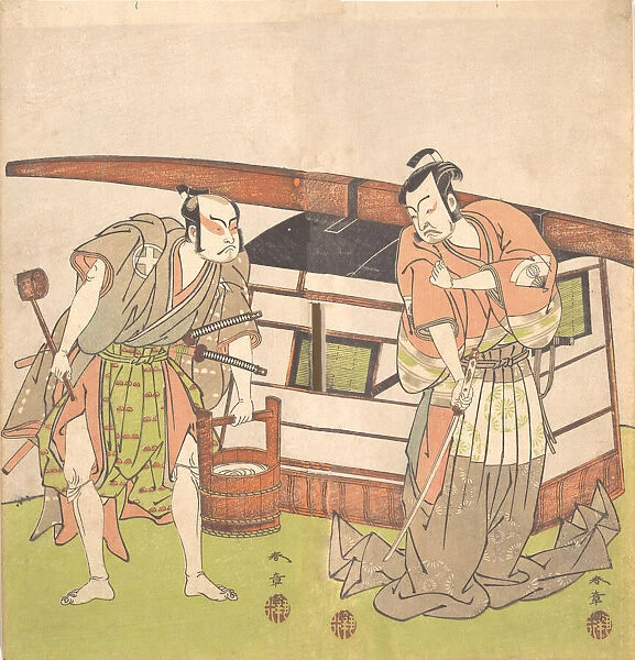 The Actor Otani Hiroji III and the Actor Onoe Kikugoro I, ca. 1778. Creators: Shunsho, Otani Hiroemon