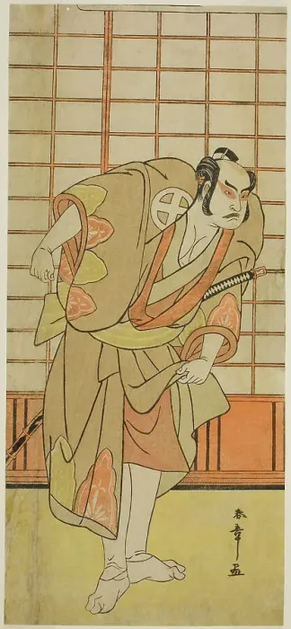 Framed Print : The Actor Otani Hiroji III as Hata no Daizen Taketora Disguised as Shikishima Wakahei... c. 1784. Creator: Shunsho Framed Print : The Actor Otani Hiroji III as Hata no Daizen Taketora Disguised as Shikishima Wakahei... c. 1784. Creator: Shunsho