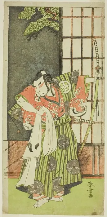 Framed Print : The Actor Otani Hiroji III as Kawazu no Saburo in the Play Myoto-giku Izu no Kisewata... c. 1770. Creator: Shunsho Framed Print : The Actor Otani Hiroji III as Kawazu no Saburo in the Play Myoto-giku Izu no Kisewata... c. 1770. Creator: Shunsho