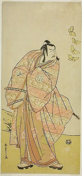 The Actor Otani Hiroji III as Makino Arataro Tokizumi in the Play Hana no O-Edo Masakado... c.1789. Creator: Shunsho