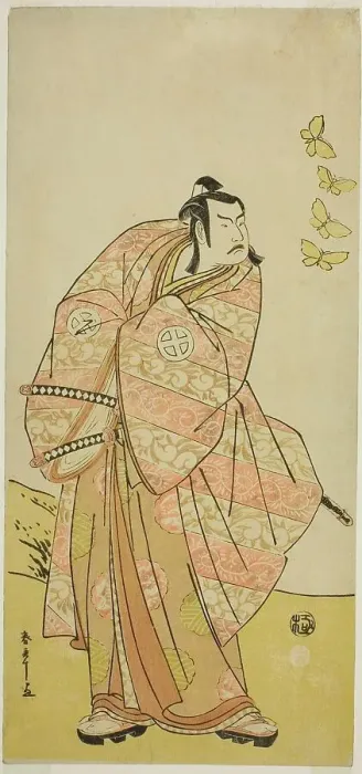 Framed Print : The Actor Otani Hiroji III as Makino Arataro Tokizumi in the Play Hana no O-Edo Masakado... c.1789. Creator: Shunsho Framed Print : The Actor Otani Hiroji III as Makino Arataro Tokizumi in the Play Hana no O-Edo Masakado... c.1789. Creator: Shunsho