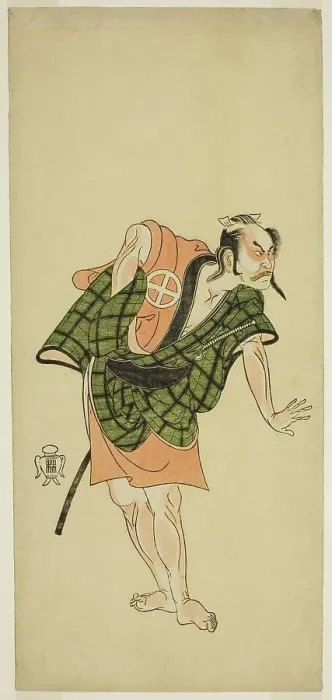 Framed Print : The Actor Otani Hiroji III as Onio Shinzaemon (?) in the Play Bunshin Sugatami Soga (?)... c. 1765. Creator: Shunsho Framed Print : The Actor Otani Hiroji III as Onio Shinzaemon (?) in the Play Bunshin Sugatami Soga (?)... c. 1765. Creator: Shunsho
